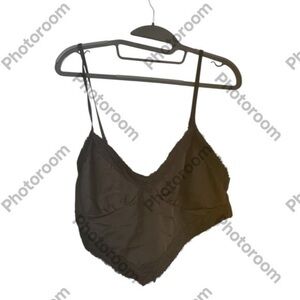 Elegant Black Lace Trim Crop Top